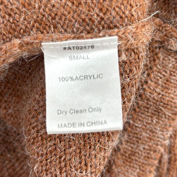 Lumière Brown Tiered Ruffle Sleeves Crew Neck Pullover Sweater Womens‎ Small - Picture 4 of 6